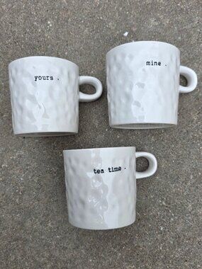 Bloomingville Mine Yours Tea Time Dimpled Mug Set of 3
